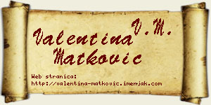Valentina Matković vizit kartica